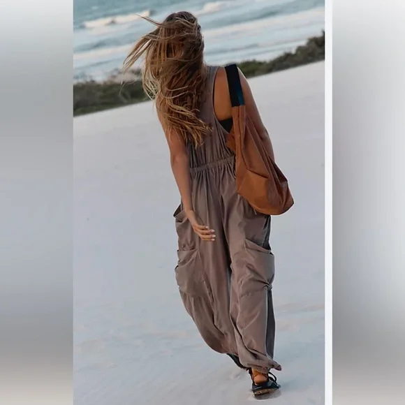 Free People Movement Brown Infinity Onesie Size M - Picture 2 of 16